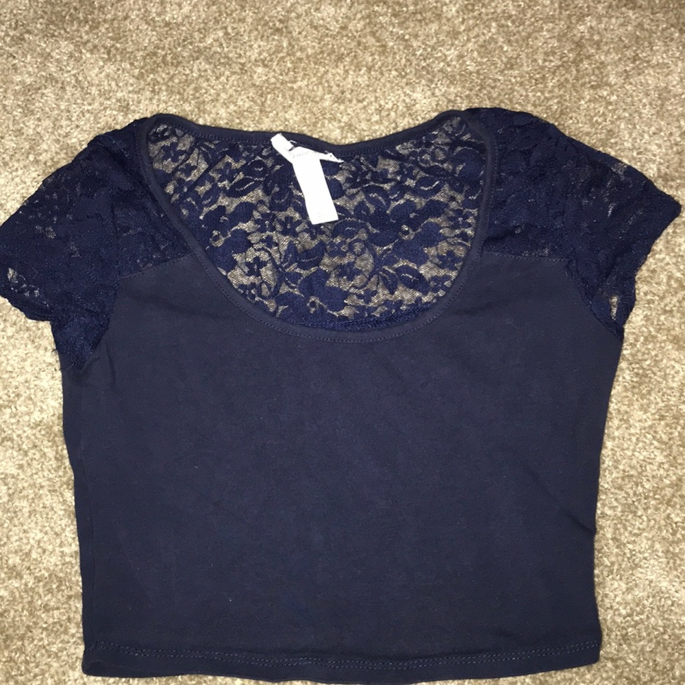 Navy Crop Top