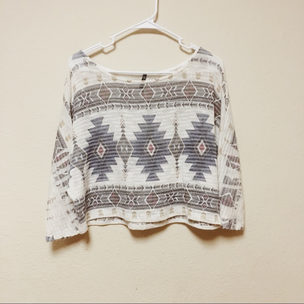 Cute Indian Patter Sweater Crop