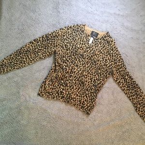 Leopard Print Button Up Cardigan