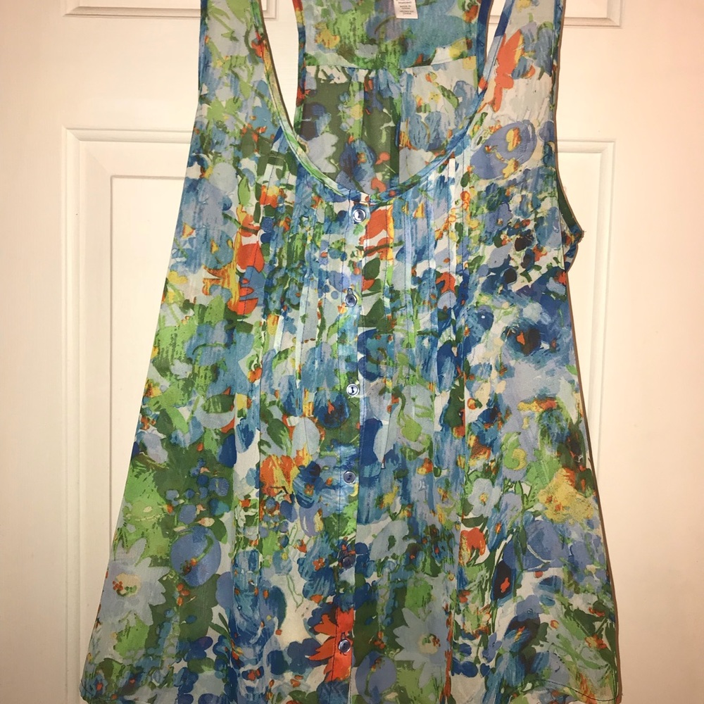 Racer back sheer tank blouse.