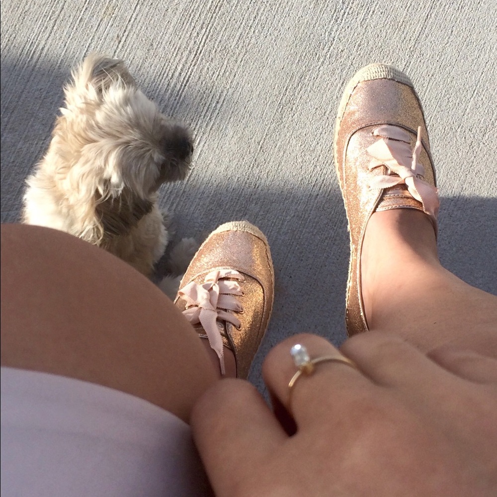 Authentic Coach Rose Gold Ramira Espadrilles