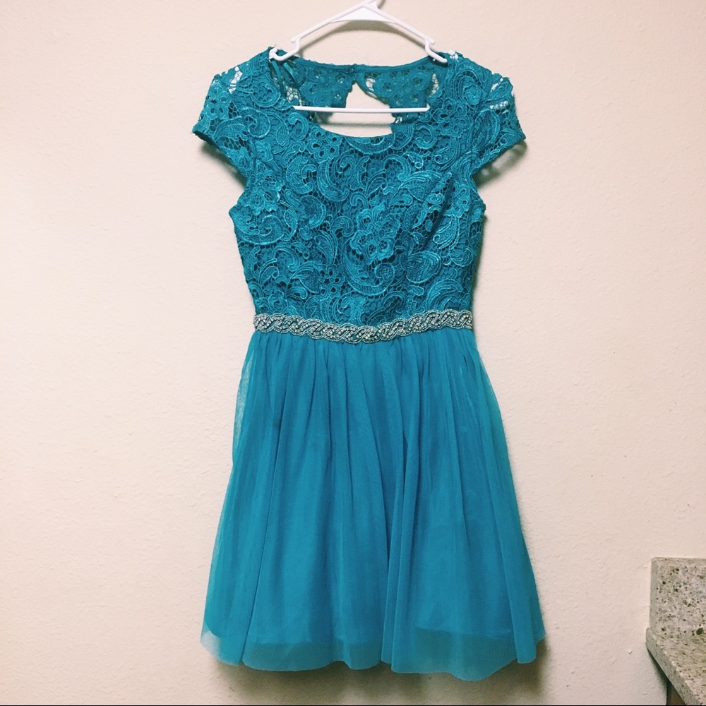 Formal Blue Lacy Dress