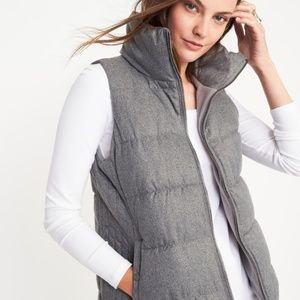 Grey zip up vest