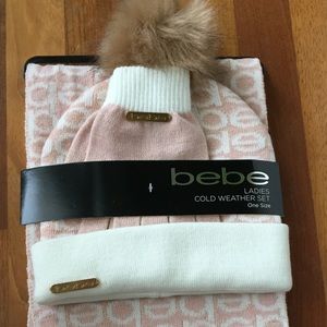 NEW Bebe brand hat, gloves, and scarf gift set