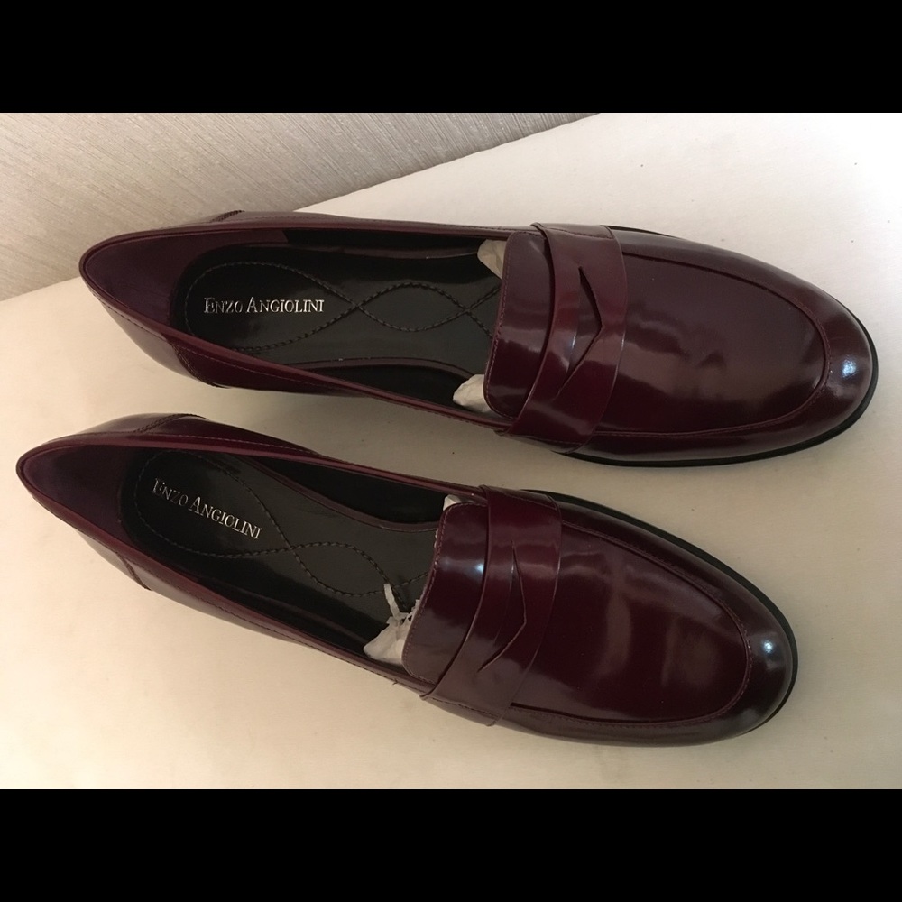 ENZO ANGIOLINI Loafer Dark Red Leather 81/2 M