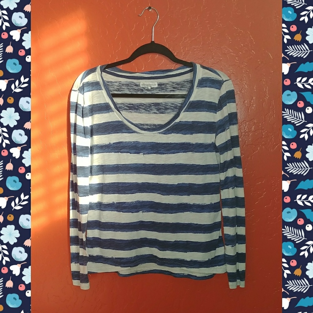Blue Long Sleeve Top