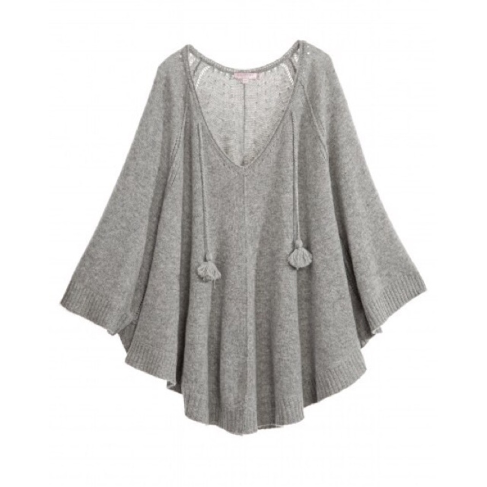 calypso cashmere poncho nooyi in heather grey