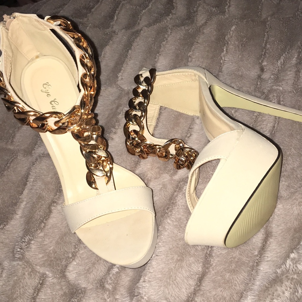 Gold chain heels