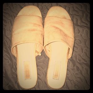 Peach slide on sandals