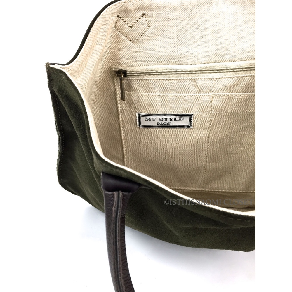 MY STYLE BAGS Milano Italy Suede Leather Tote - Picture 7 of 8