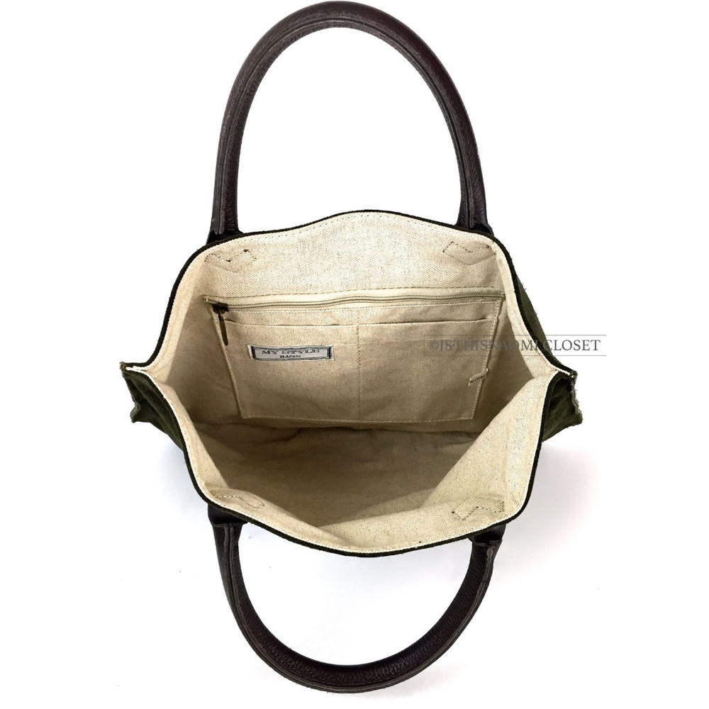 MY STYLE BAGS Milano Italy Suede Leather Tote - Picture 6 of 8