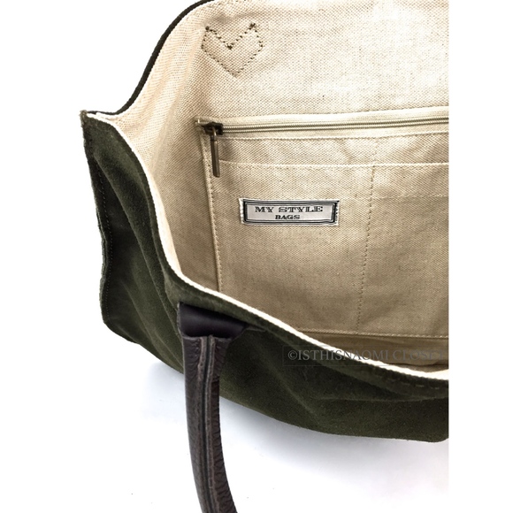 MY STYLE BAGS Milano Italy Suede Leather Tote - Picture 7 of 8