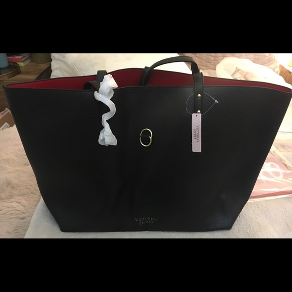 NWT Victoria's Secret Black/Red Tote + Clutch - Picture 6 of 6