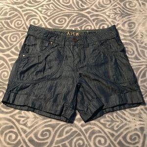 Metallic denim shorts by Apt.9