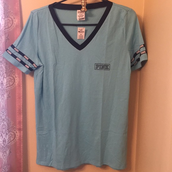 PINK Victoria's Secret Tops - NEW PINK V-NECK T-SHIRT