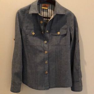 Tory Burch Denim Snap Top