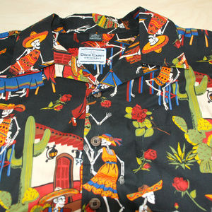 David Carey Day of the Dead Hawaiian Shirt Mens XL
