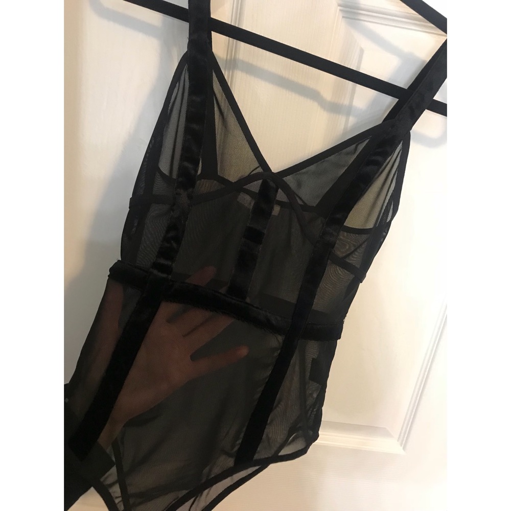 LA Hearts Mesh/Velvet Bodysuit