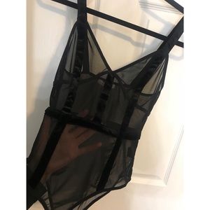 LA Hearts Mesh/Velvet Bodysuit