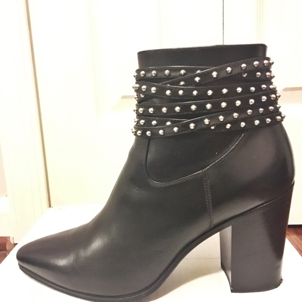 Saint Laurent French 85 Studded Strap Boots