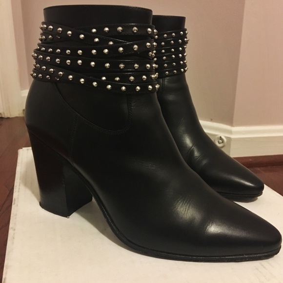 Saint Laurent French 85 Studded Strap Boots - Picture 5 of 8