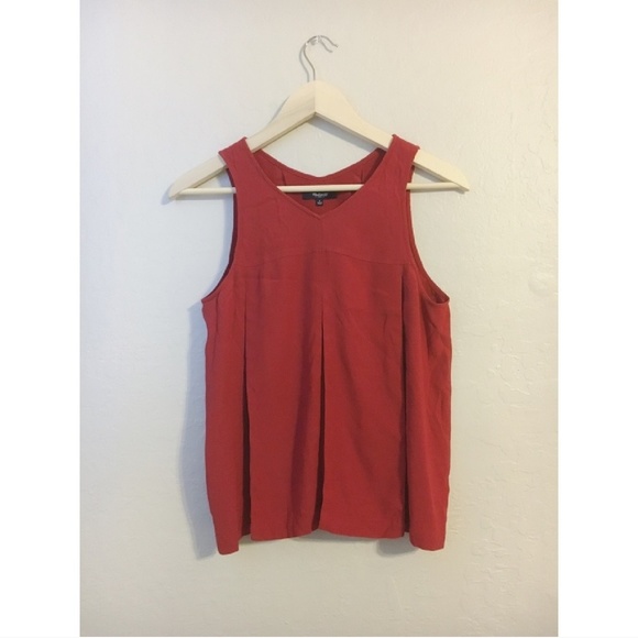 Madewell Trapeze Crop Tank in Red - Picture 3 of 6