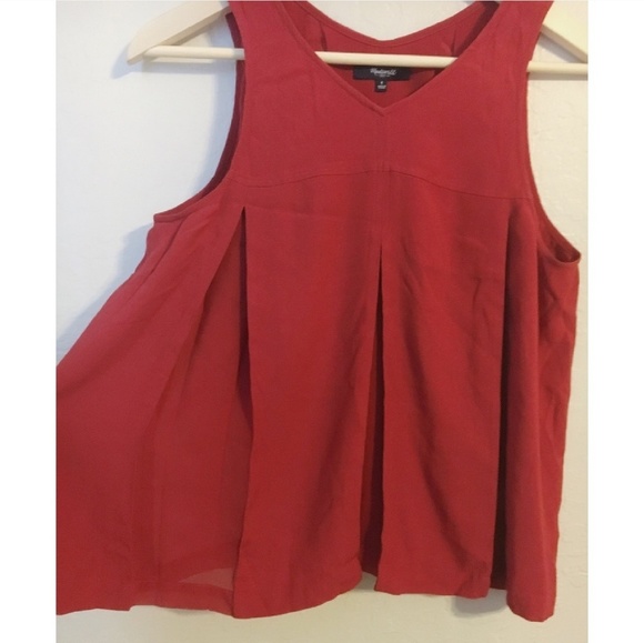 Madewell Trapeze Crop Tank in Red - Picture 4 of 6
