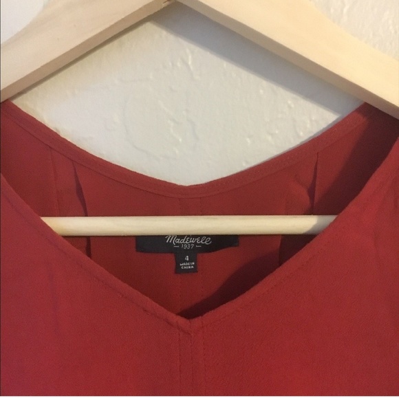 Madewell Trapeze Crop Tank in Red - Picture 5 of 6