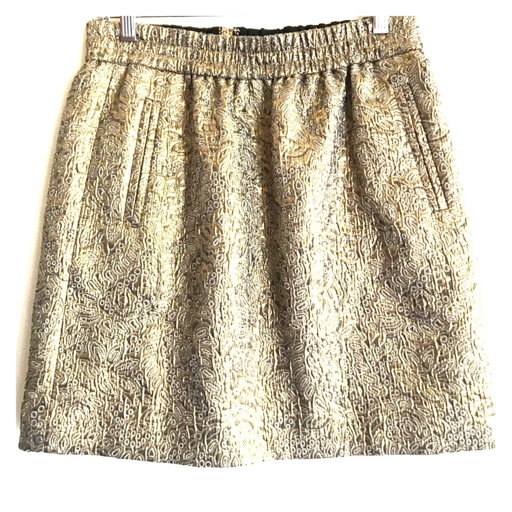 Ann Taylor LOFT brocade gold mini skirt!