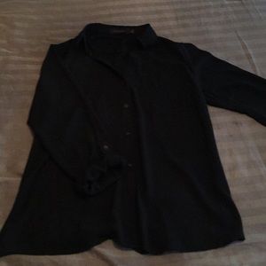 Black, flowy button down
