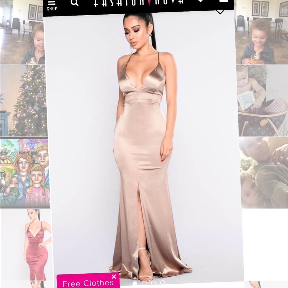 Decadence champagne dress.