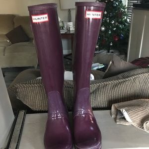 Purple tall Hunter boots!