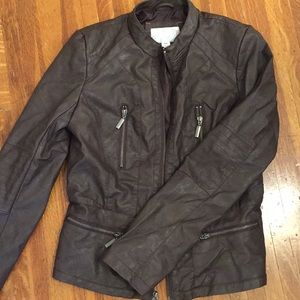 Brown leather jacket