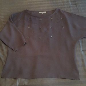 Taupe Sequin Embellished Blouse