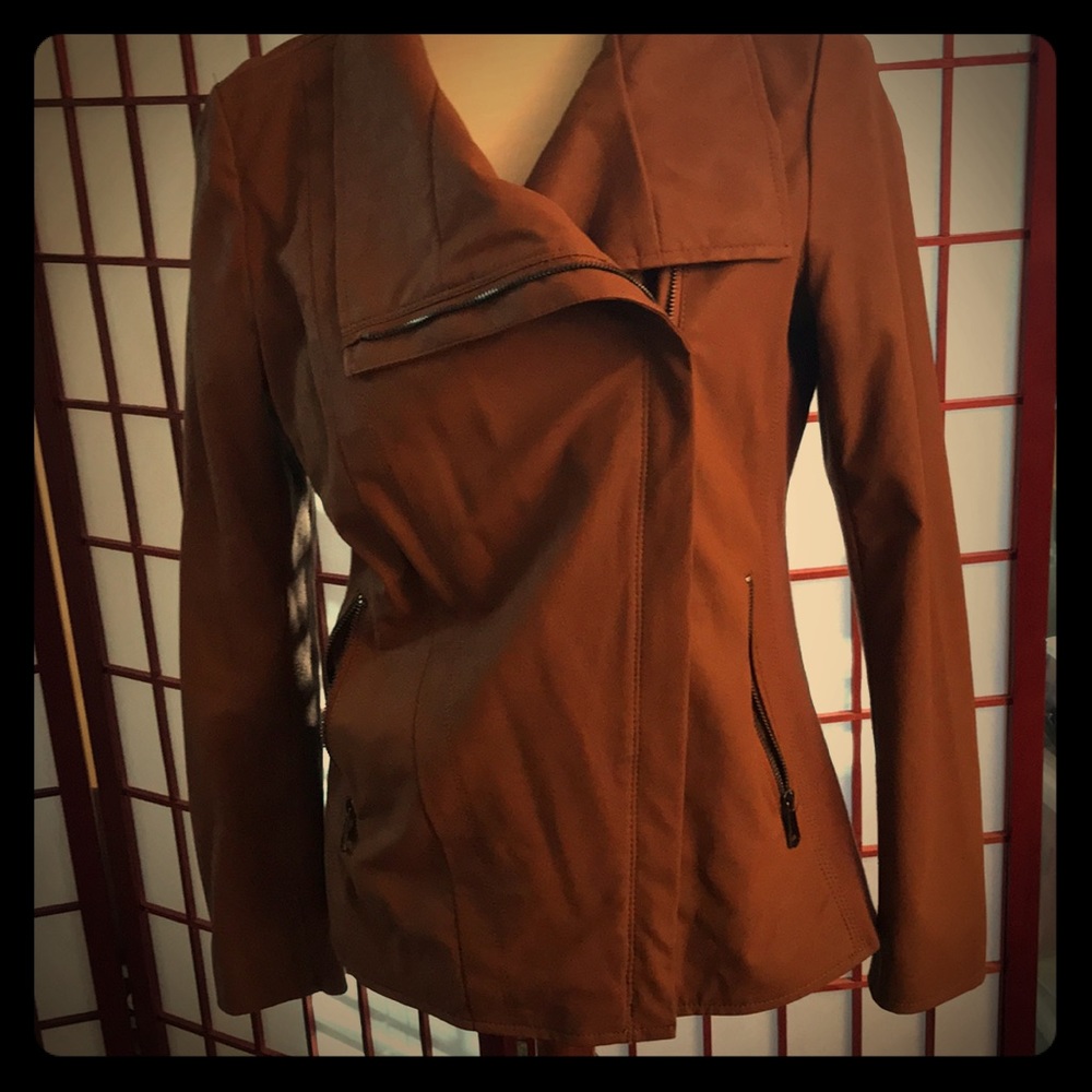 Stylish faux leather moto jacket