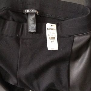 Express leggings with faux leather down each side