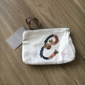 Anthropologie Monogramed Wristlet NWT