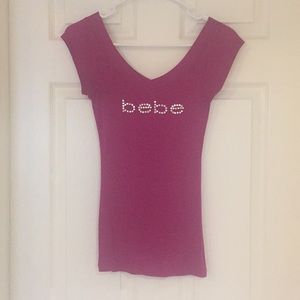 Bebe XS ribbed off the shoulder top