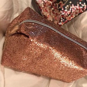 New never used zip bag pink sequins