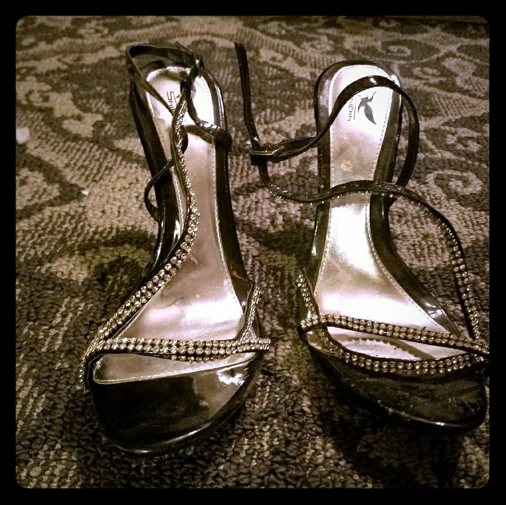 Black and Silver Heels
