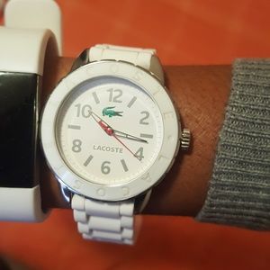Like new white "Lacoste" watch ⌚