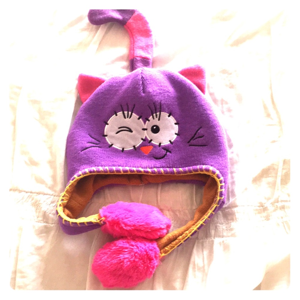 Flipeez purple girls cat hat