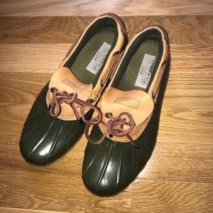 Sperry top siders in green size 7