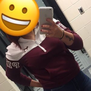 vs size medium crop quarter zip