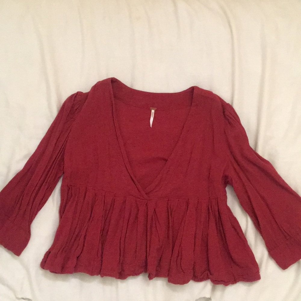 Free people babydoll top with deep v-neckline