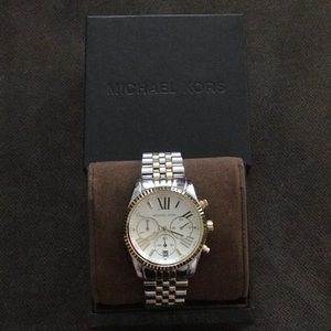 Michael Kors Silver And Gold-Tone Watch.