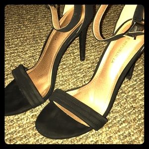 Black strap heels