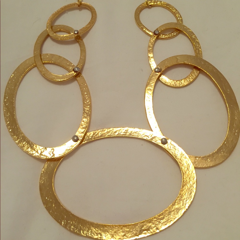 Gold Metal Statement Necklace