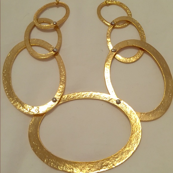 Gold Metal Statement Necklace - Picture 1 of 2