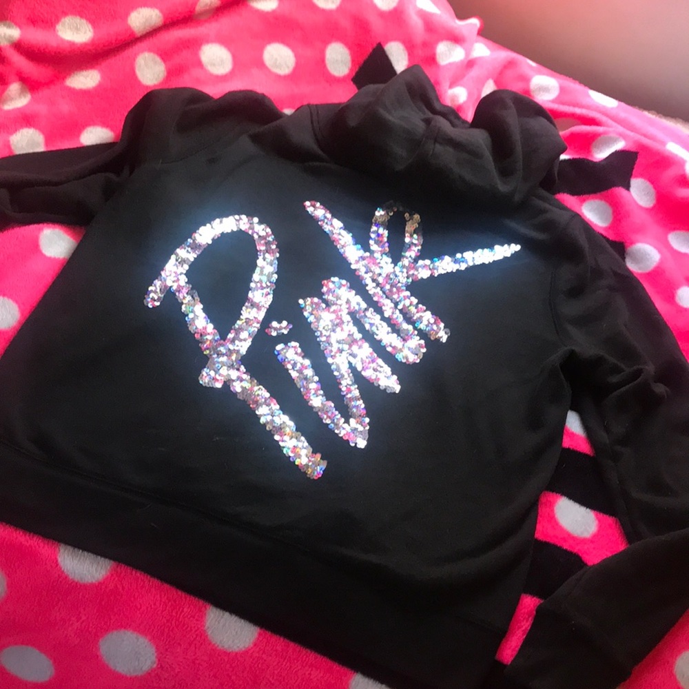 Pink Victoria’s Secret zip up bling hoody